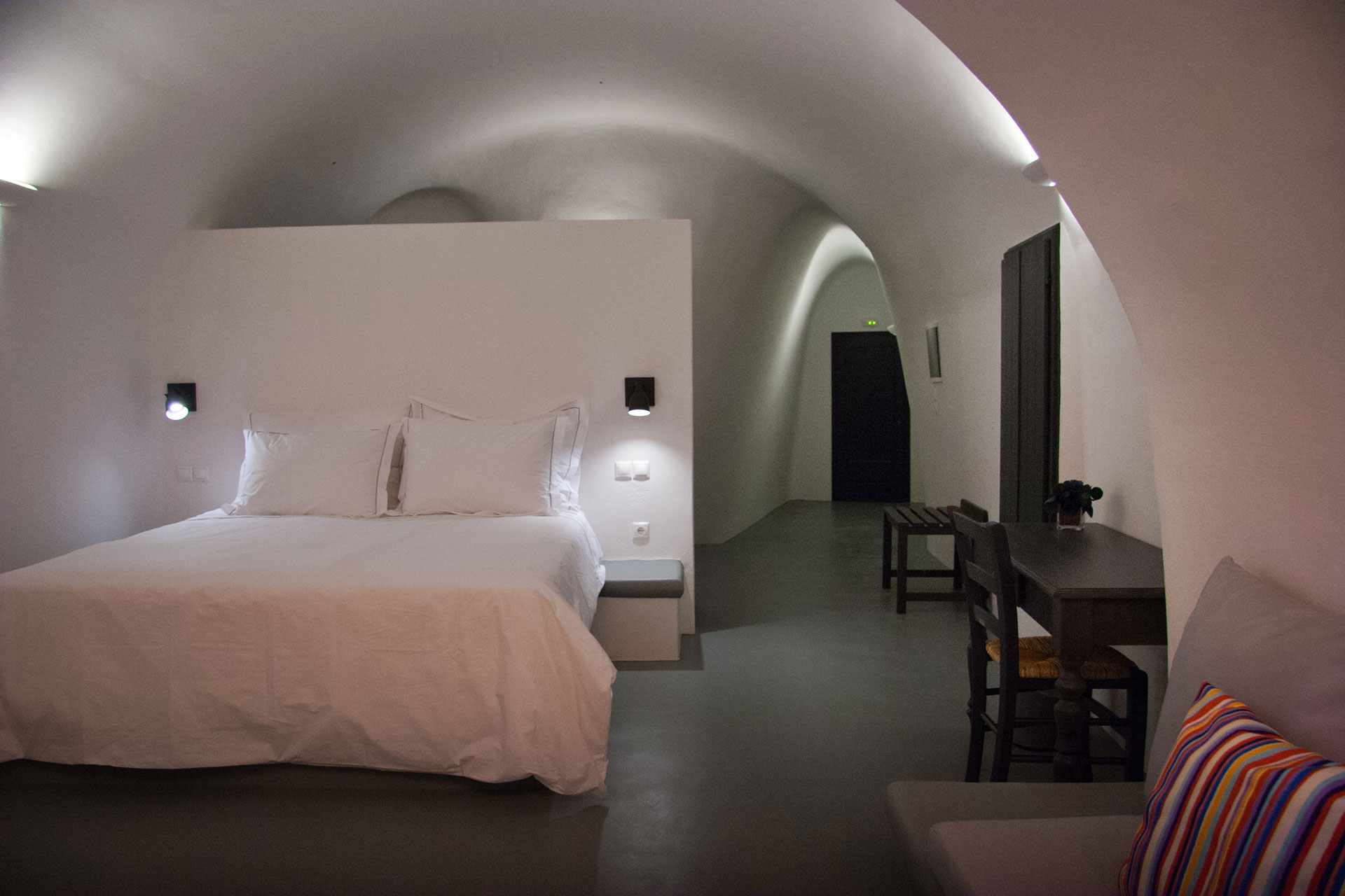Grand Ambassador Santorini Hotel Infinity Cave Suite double bed